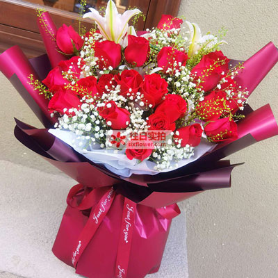 永州30朵红玫瑰百合，做你余生故事里的人