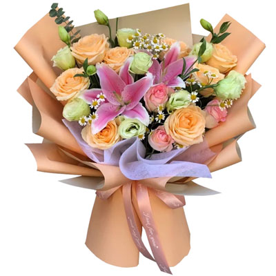 永州11朵玫瑰桔梗百合，陪你每个季节